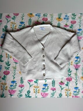 Old Navy Cream Button-Up V-Neck Women's Cardigan